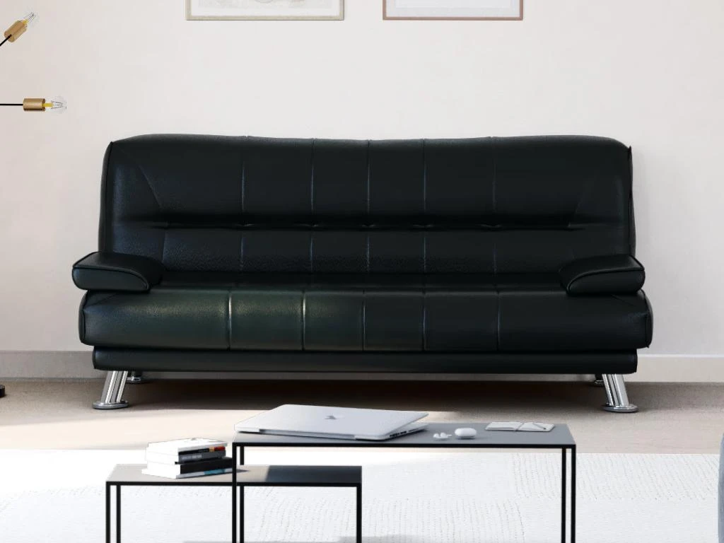 Canapé Convertible Clic-clac MAXIME En Simili - Noir 7 Canapé Convertible Clic-clac MAXIME En Simili - Noir – Image 5