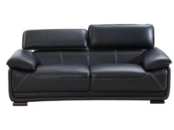 Canapé 2 Places En Cuir MACELO - Noir -Accueil-Canapé canape 211749