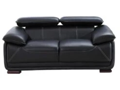 Canapé 2 Places En Cuir MACELO - Noir -Accueil-Canapé canape 211751