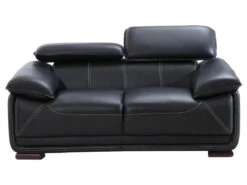 Canapé 2 Places En Cuir MACELO - Noir -Accueil-Canapé canape 211753