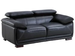 Canapé 2 Places En Cuir MACELO - Noir -Accueil-Canapé canape 211755