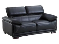 Canapé 2 Places En Cuir MACELO - Noir -Accueil-Canapé canape 211757