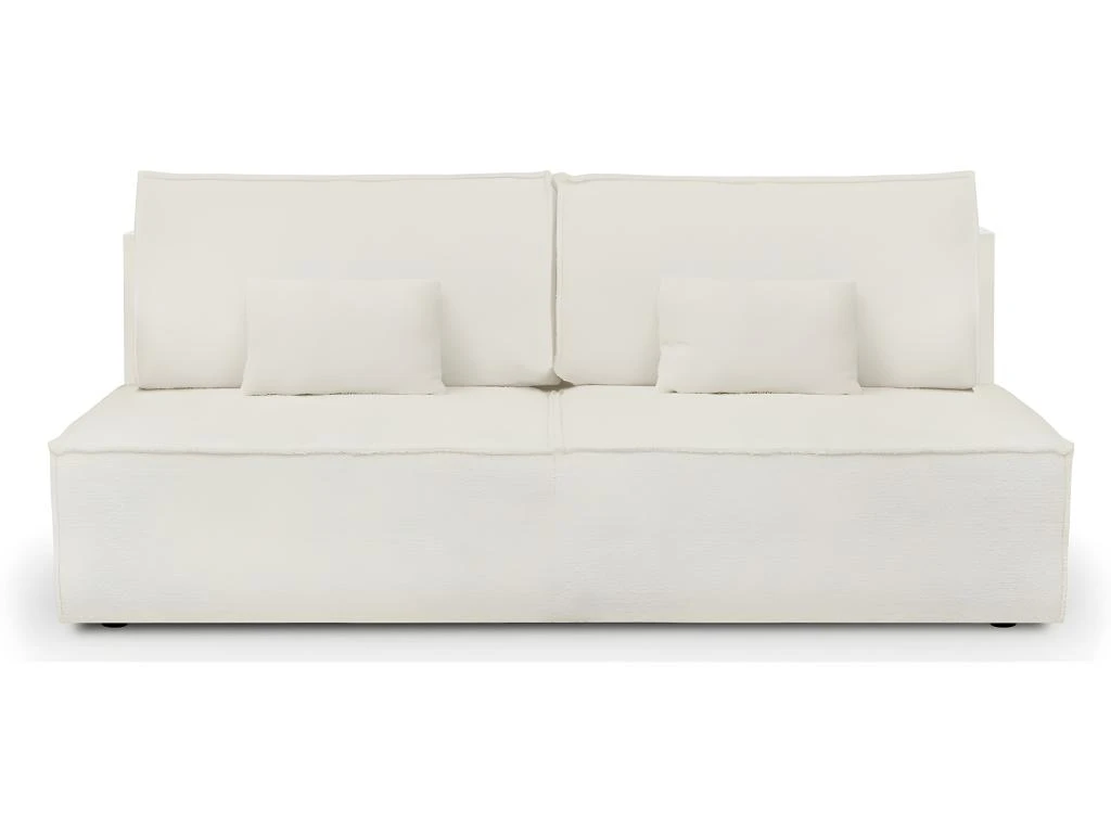 Canapé Convertible 3 Places Avec Coffre De Rangement En Tissu Bouclette écru - Milla 3 Canapé Convertible 3 Places Avec Coffre De Rangement En Tissu Bouclette écru - Milla