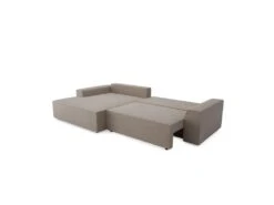Canapé Angle Gauche Convertible Coffre Velours Côtelé Taupe 300x174cm -Accueil-Canapé canape 21219463