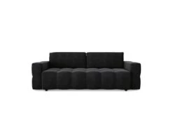 Canapé 4 Places Convertible Coffre Noyer Velours Noir