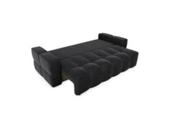 Canapé 4 Places Convertible Coffre Noyer Velours Noir -Accueil-Canapé canape 21219685