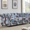 Canapé 3 Places En Tissu Patchwork CHESTERFIELD -Accueil-Canapé canape 21223201