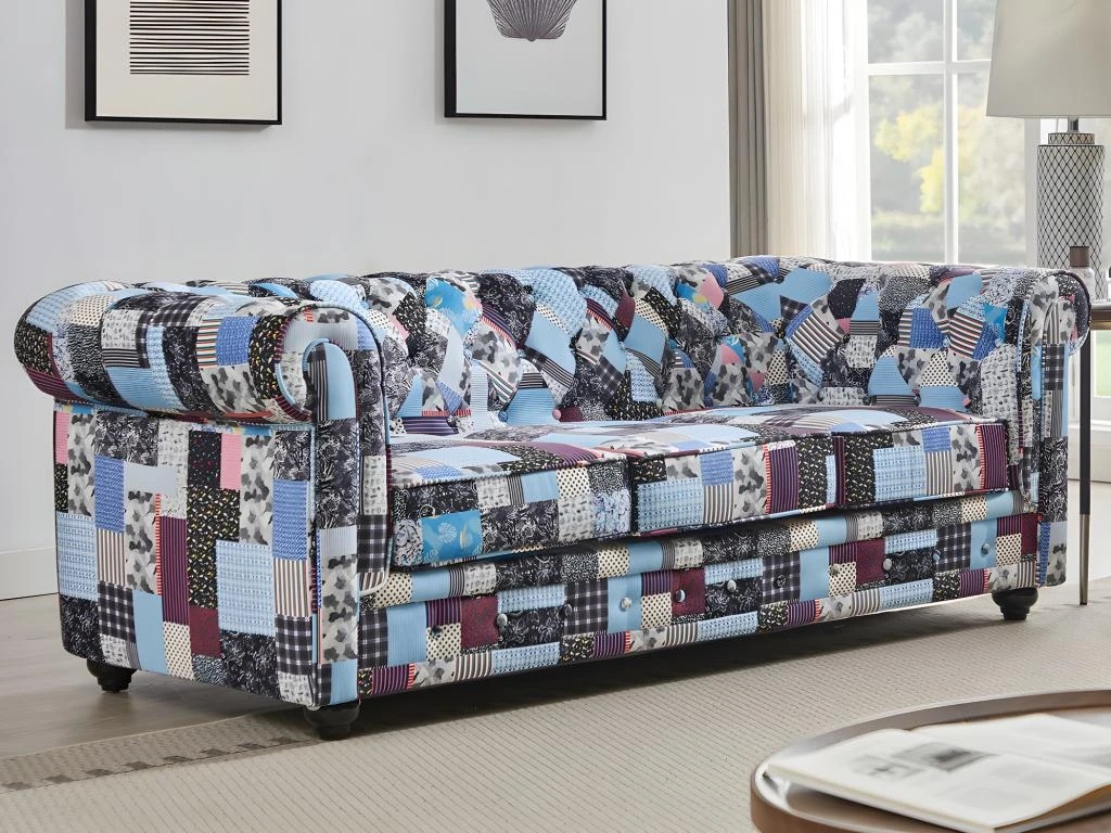 Canapé 3 Places En Tissu Patchwork CHESTERFIELD 9 Canapé 3 Places En Tissu Patchwork CHESTERFIELD – Image 7
