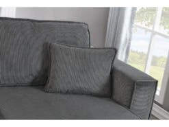 COSY - Canapé Convertible D'angle En Velours Côtelé Gris -Accueil-Canapé canape 21270203