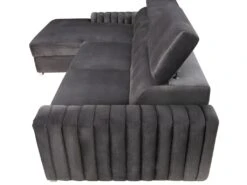 Canapé D'angle Gauche Convertible En Tissu Gris Anthracite LARICA De PASCAL MORABITO -Accueil-Canapé canape 21300809