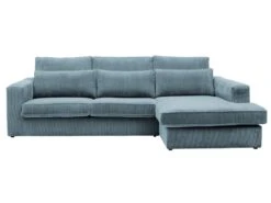 Canapé D'angle Droit En Velours Côtelé Bleu Turquoise MONDOVI -Accueil-Canapé canape 21382697