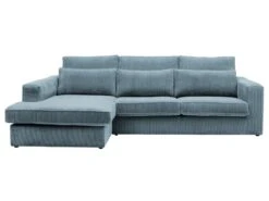 Canapé D'angle Gauche En Velours Côtelé Bleu Turquoise MONDOVI -Accueil-Canapé canape 21382787