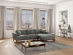 Canapé D'angle Droit En Tissu Gris JOSEFA