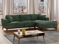 Canapé D'angle Droit En Tissu Vert Sapin JOSEFA -Accueil-Canapé canape 21387251