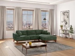 Canapé D'angle Droit En Tissu Vert Sapin JOSEFA