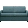 Canapé 4 Places Convertible Express En Tissu Bleu - Matelas 14 Cm - Couchage 160cm - BEVIS