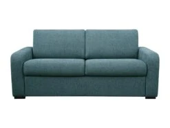 Canapé 4 Places Convertible Express En Tissu Bleu - Matelas 14 Cm - Couchage 160cm - BEVIS