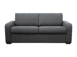 Canapé 4 Places Convertible Express En Tissu Gris Anthracite - Matelas 14 Cm - Couchage 160cm - BEVIS