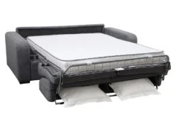 Canapé 4 Places Convertible Express En Tissu Gris Anthracite - Matelas 14 Cm - Couchage 160cm - BEVIS -Accueil-Canapé canape 2146033