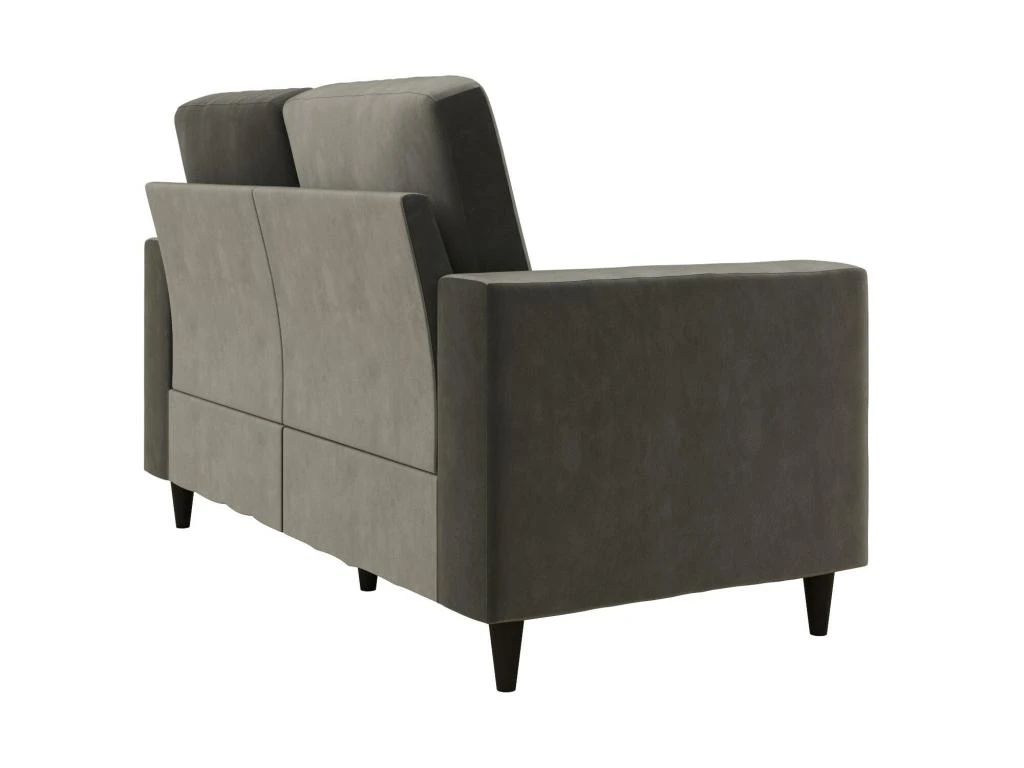 Canapé 2 Places En Velours Gris 6 Canapé 2 Places En Velours Gris – Image 4