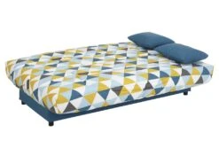 Canapé Convertible Clic-clac En Tissu SALOON Avec Coffre De Rangement - Bleu Imprimé GRAPHIC -Accueil-Canapé canape 219185