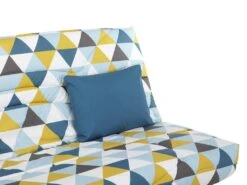 Canapé Convertible Clic-clac En Tissu SALOON Avec Coffre De Rangement - Bleu Imprimé GRAPHIC -Accueil-Canapé canape 219199