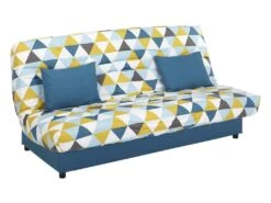 Canapé Convertible Clic-clac En Tissu SALOON Avec Coffre De Rangement - Bleu Imprimé GRAPHIC -Accueil-Canapé canape 219201