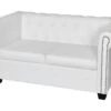 Canapé Chesterfield à 2 Places Cuir Synthétique Blanc