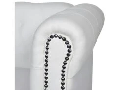 Canapé Chesterfield à 2 Places Cuir Synthétique Blanc -Accueil-Canapé canape 21990513