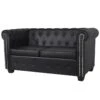 Canapé Chesterfield à 2 Places Cuir Synthétique Noir 2 Canapé Chesterfield à 2 Places Cuir Synthétique Noir -Accueil-Canapé canape 21990619