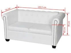 Canapé Chesterfield à 2 Places Et à 3 Places Blanc 20 Canapé Chesterfield à 2 Places Et à 3 Places Blanc -Accueil-Canapé canape 21991035
