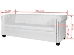 Canapé Chesterfield à 2 Places Et à 3 Places Blanc 21 Canapé Chesterfield à 2 Places Et à 3 Places Blanc -Accueil-Canapé canape 21991037