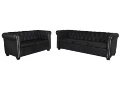 Canapé Chesterfield à 2 Places Et à 3 Places Noir