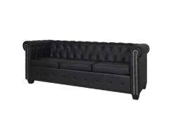 Canapé Chesterfield à 2 Places Et à 3 Places Noir -Accueil-Canapé canape 21991461