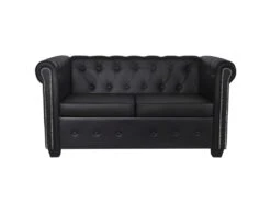 Canapé Chesterfield à 2 Places Et à 3 Places Noir -Accueil-Canapé canape 21991467