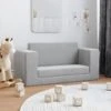 Canapé-lit Pour Enfants à 2 Places Gris Clair Peluche Douce