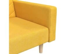 Canapé-lit à 2 Places Avec Deux Oreillers Jaune Tissu -Accueil-Canapé canape 21991825