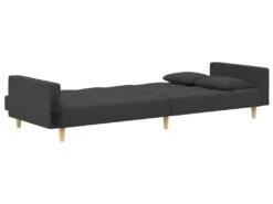 Canapé-lit à 2 Places Avec Deux Oreillers Gris Foncé Tissu -Accueil-Canapé canape 21994063