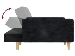 Canapé-lit à 2 Places Avec Deux Oreillers Gris Foncé Tissu -Accueil-Canapé canape 21994067