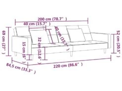 Canapé-lit à 2 Places Avec Deux Oreillers Gris Foncé Tissu -Accueil-Canapé canape 21994071
