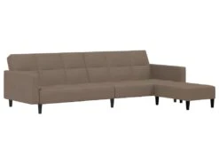 Canapé-lit à 2 Places Avec Tabouret Taupe Tissu Microfibre 14 Canapé-lit à 2 Places Avec Tabouret Taupe Tissu Microfibre -Accueil-Canapé canape 21994349