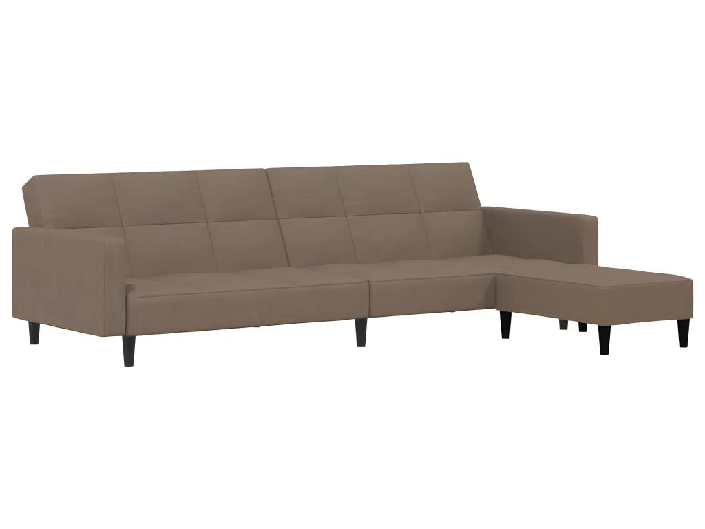 Canapé-lit à 2 Places Avec Tabouret Taupe Tissu Microfibre 5 Canapé-lit à 2 Places Avec Tabouret Taupe Tissu Microfibre – Image 3