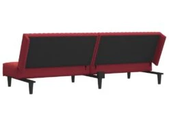 Canapé-lit à 2 Places Rouge Bordeaux Velours -Accueil-Canapé canape 21994397