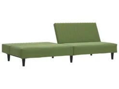 Canapé-lit à 2 Places Avec Repose-pied Vert Clair Velours -Accueil-Canapé canape 21994861
