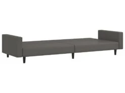 Canapé-lit à 2 Places Avec Repose-pied Gris Similicuir 19 Canapé-lit à 2 Places Avec Repose-pied Gris Similicuir -Accueil-Canapé canape 21994921