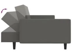 Canapé-lit à 2 Places Avec Repose-pied Gris Similicuir 20 Canapé-lit à 2 Places Avec Repose-pied Gris Similicuir -Accueil-Canapé canape 21994923