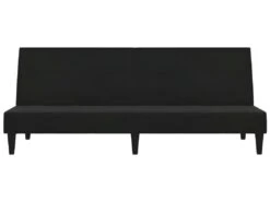 Canapé-lit à 2 Places Avec Tabouret Noir Tissu Microfibre -Accueil-Canapé canape 21995353