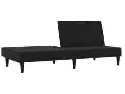 Canapé-lit à 2 Places Avec Tabouret Noir Tissu Microfibre -Accueil-Canapé canape 21995355