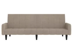 Canapé-lit à 2 Places Taupe Tissu Microfibre -Accueil-Canapé canape 21995769