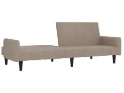 Canapé-lit à 2 Places Taupe Tissu Microfibre -Accueil-Canapé canape 21995771